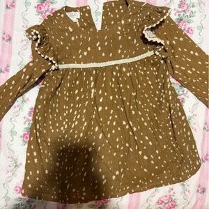 Mud Pie Fawn Print Gauze Dress